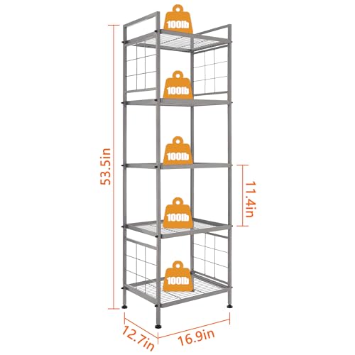 Giotorent 5-Wire Standing Storage Shelf, Metal Shelving Unit Pantry Rack For Laundry Kitchen Bathroom Organizer thumb #2
