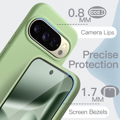 Image of JETech Liquid Silicone Cover Case for Google Pixel 10 /10 Pro 2025, Silky Soft Touch Full-Body Protection, Anti-Scratch Shockproof Phone Cover with Microfiber Lining (Jade)