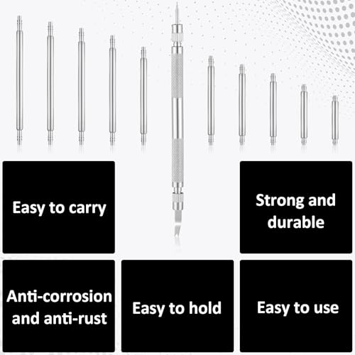 Giantree 41 Stück Uhren Federstegwerkzeug Set, Uhren Reparatur Set Uhrmacherwerkzeug Uhrenwerkzeug Federstifte Federstegwerkzeug Uhrenarmband Link Pins Uhrenstifte Uhrenarmband Reparatur (8-26mm)