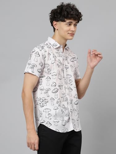 Image of LookMark Men's Trendy Cotton Blend Spread Collar Half Sleeve Printed Shirt||Printed Shirt for Men||AZ-LM-P1-PRINTED Shirt Cole-Parent