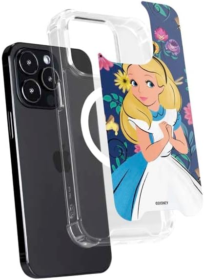 Skinit Phone Case Compatible with MagSafe iPhone 13 Pro Max - Officially Licensed Disney Alice in Wonderland (Animated) Floral Print Design