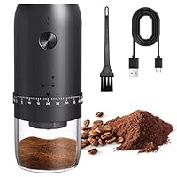 Elektrische Kaffeemühle, USB, wiederaufladbar, mit Keramik-Konik, tragbare Kaffeemühle mit mehreren Mahleinstellungen, für Reisen, Camping, Büro, Espresso