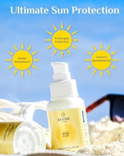 Image of hydrating Sunscreen lotion | SPF 50 PA+++ | UV-A & UV-B High Protection| Water Resistant | Ultra Light , Aloe Vera extract , Zinc oxide & Aquaxy | For Women & Men | No White Cast , non comedogenic & oil free | All Skin Types - 50ML