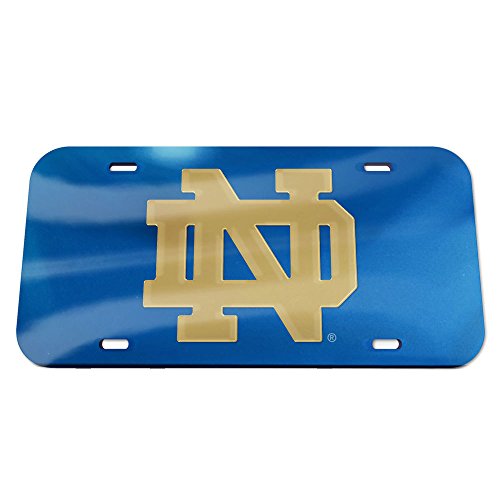 NCAA Notre Dame Fighting Irish Crystal Mirror Logo ND License Plate, Team Color, One Size