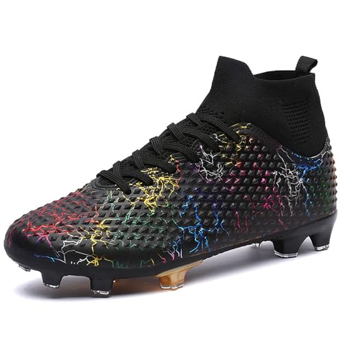 MIGPOGZAI Men's Soccer Shoes High-Top Soccer Cleats Outdoor Breathable Athletic Professional Spikes Youth Boys Football Shoes Unisex