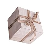 TEHAUX Caja de Madera de Paulownia Cuadrada Pequeña con Forro de Algodón para Almacenamiento y Embalaje de Regalos Caja Organizadora Segura y Elegante para Joyería y Objetos Frágiles