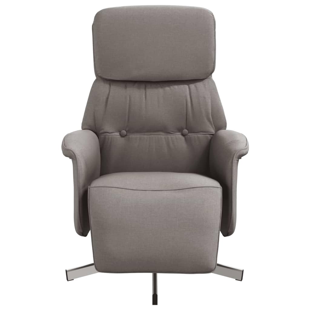 Sillón de relax con reposapiés, 71 x 91 x 105 cm, funda de tela, estructura de metal, cómoda silla giratoria para salón, dormitorio, oficina