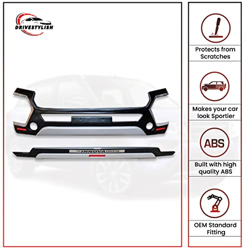 Image of Acrylonitrile Butadiene Styrene (ABS) Front & Rear Bumper Protector Guard for Toyota Innova Crysta 2021