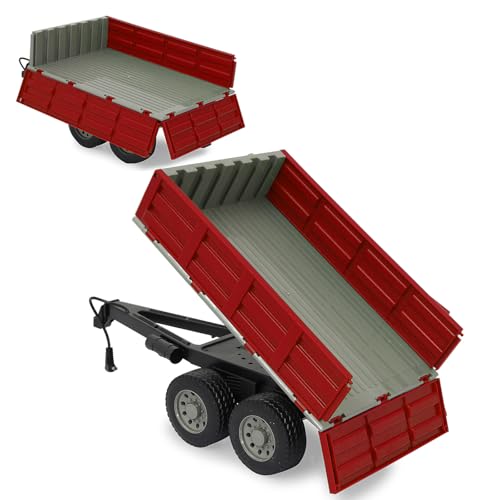 JAMARA 413108 - Kipper für RC-Traktor 1:16 - ferngesteuerte Kippmulde hoch/runter, Anhängerkupplung vorne, Klappbare Bordwände