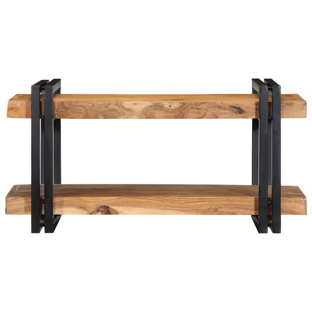 Wandregal 70x33x35 cm Massivholz Akazie mit 60 kg Tragkraft, stabiles Hifi Regal und Medien Schrank für Wohnzimmer, Aufbewahrung von DVD, CD, Vinyl, Router und Gaming Zubehör