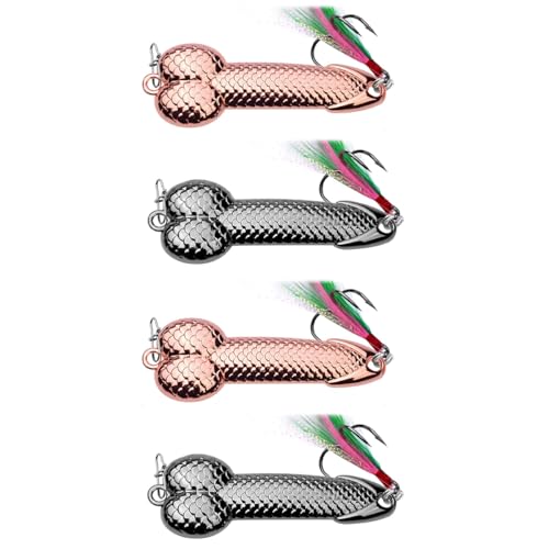 Laroal 2 señuelos de Metal con Forma Divertida, Cebo de Pesca de diseño Especial, 21 g, 61 mm, para Trucha, lubina, lubina Amarilla y más