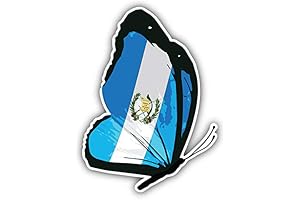 Premium Guatemalan Flag Butterfly Window Truck Car Bumper Sticker Decal Show Your...
