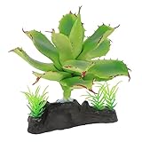 Décors de plantes - avec une conception durable pour le maintenir stable sous l'eau, fournir un endroit où votre reptile peut se cacher, fausse plante d'aquarium