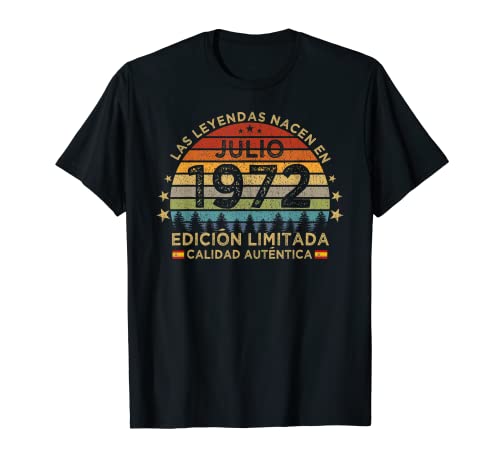 Las Leyendas Nacen En Julio 1972 Vintage 50 Años Cumpleaños Camiseta