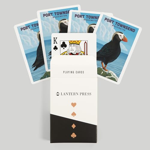 Baraja de cartas Póker Puffin on a Rock 52 cartas miniatura 6