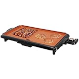 MegaChef Copper Coated Electric Grill/Griddle with Non-Stick Coating, Adjustable Temperature Control, Warming Rack & Drip Tray, Versatile Small Kitchen Appliance (18.89 Inch Grill/Griddle)