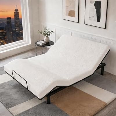 Electric Adjustable Bed Frame with Remote, Head & Foot Incline Base, King