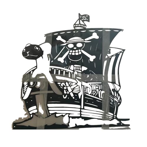 MVTDONT Pirate Ship Metal Wall Art Decor, Skull and Crossbones