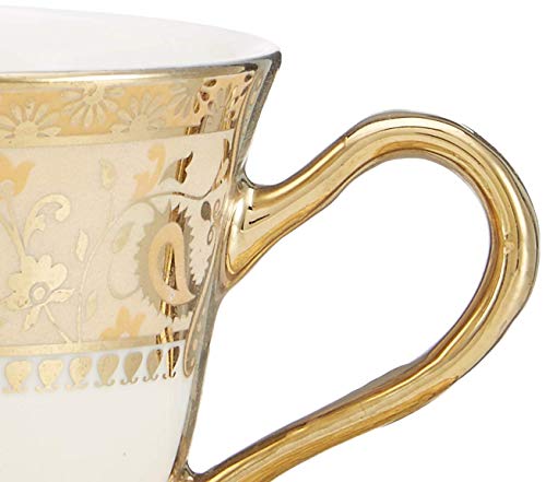 Image of Bone China Cup and Saucer Capacity - 160 ML (Color-Gold) Set of 12, 6 Cup & 6 Saucer