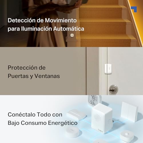 Tapo T30 Kit – Sistema de Alarma antirrobo para el hogar con 1 Sensor de Movimiento y 2 sensores de Ventana, Compatible con Dispositivos Inteligentes y alertas instantáneas en la App - imagen 3