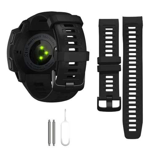 Threeeggs for Garmin Instinct Watch Band, 22mm Silicone Strap for Instinct 2 / Esports / Solar...