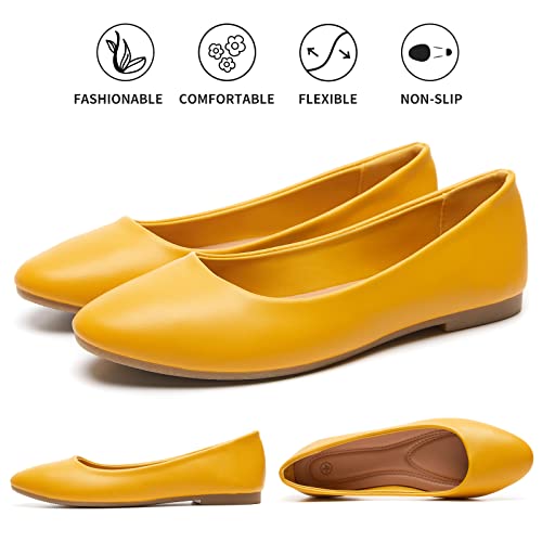 Image of Hash Bubbie Women's Flats Shoes Ballet Flats Dress Shoes Comfortable PU Leather Slip on Shoes for Women