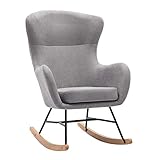 ASDNN Sedia a Sdraio Imbottita con Schienale Alto da Giardino all'aperto Lettini da Sole Decor Mobili Portici Sedile a Dondolo per Scuola Materna ， 4 Colori (Color : Grey, Size : 85x54x110cm) immagine