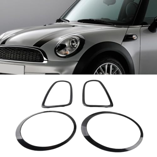 Garniture de Cadre de Feu Arrière, 4 Pièces de Remplacement de Garnitures de Contour de Feu Arrière de Phare Noir Brillant pour Mini R56 R57 R58 R59 S JCW 2007 à 2015