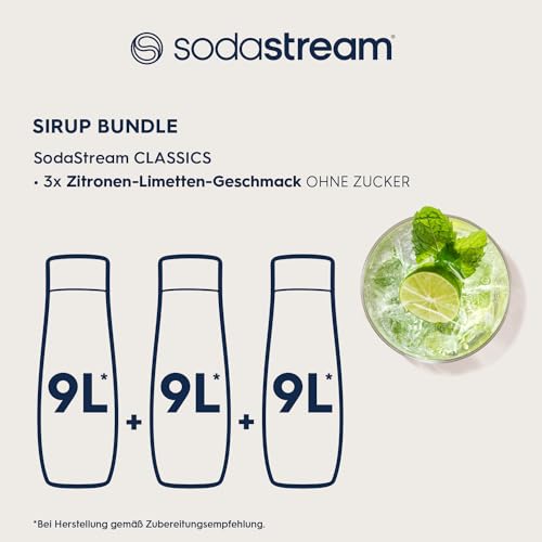 SodaStream Sirup 3x Zitrone-Limette ohne Zucker, 1x Flasche ergibt 9 Liter Fertiggetränk, Sekundenschnell zubereitet und immer frisch – Ansicht 4