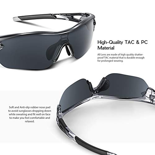 Image of BEACOOL Polarized Sports Sunglasses for Men Women Youth Baseball Cycling Running Driving Fishing Golf Motorcycle TAC Glasses