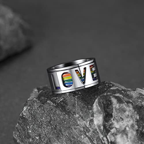 Faithheart Lgbt Spinner Rings For Men Women Pride Rainbow Jewelry Love Is Love Wedding Engagement Band #TOP7