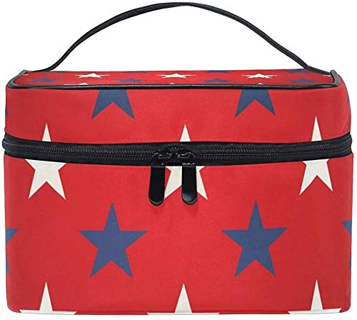 Buy Stylish Modern Minimalist Atmospheric Beautifu Blue White Stars Pattern Large Cosmetic Bag Travel Makeup Organizer Case Holder For Women Girls Toiletry Bag,23X17X16Cm Travel makeup storage box not