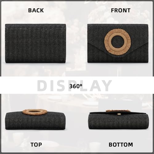 Image of GOKTOW Straw Clutch Purse Rattan Summer Woven Beach Handbags for Women Wedding Vacation Travel Party 2025