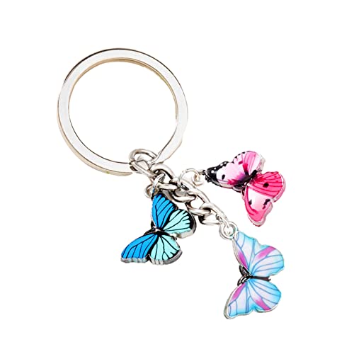 Llavero colorido mariposa delicado animal colgante llavero bolsa mochila accesorios colgante decoración para niñas y mujeres, 9, 94 cm thumbnail