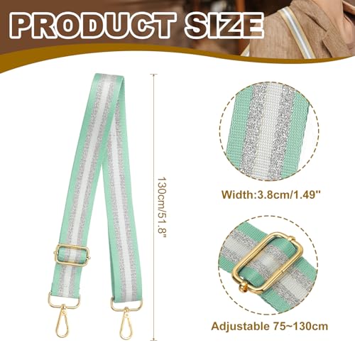 Image of PATIKIL Purse Strap, Wide Shoulder Strap Adjustable Crossbody Bag Straps Universal Replacement Shoulder Bag Belt for Women's Handbags Canvas Guitar Bag Backpack, Light Green