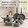 Velker - batteria da cucina a induzione 8 pezzi - kit pentole a induzione con rivestimento antiaderente adatto a tutti i piani cottura. Set pentole cucina