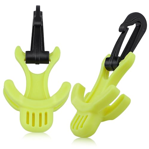 OVOVFANY Scuba Octo Plug, 2Pack Diving Regulator Octopus Retainer Mouthpiece Holder with Black Plastic Clip (Yellow)