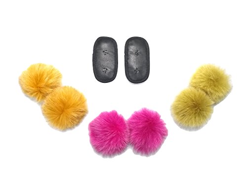 SHOESADD Sasn.pel.poni.cv.4, Bijoux de chaussures Homme Multicolore NERO CON POMPON COLORATI tg. Unica - Donna, per scarpe taglia EU 35/42 Cover