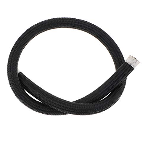 H HILABEE 1メートルブラックナイロンカバー編組油燃料ガスホースラインチューブカッターAN12