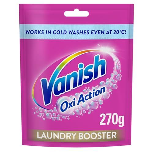 Vanish Gold Oxi Action Laundry Booster & Stain Remover Powder for Colours, Removes Tough Stains In A 30 Minute Wash, Keeps Colours Vibrant,Add a Scoop in Every Wash for Best Results, 270g