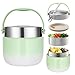 BUCOMTU Thermobehälter für Essen 1200ml Kapazität Warmhaltebehälter Essen Thermoschüssel mit Deckel,Thermo Lunchbox für die Aufbewahrung von Mittagessen,Suppen,Brei (Grün)