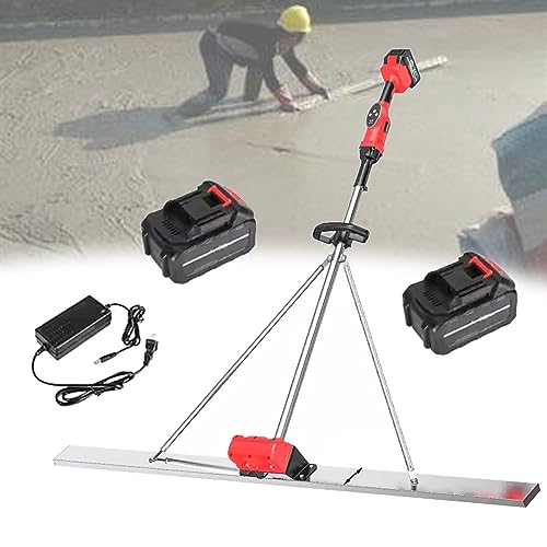 DOZPAL Massetto Elettrico Senza Fili 1,5 m/4,9 Piedi, 2 × 6000 mA Righello antimanomissione per livellamento della Superficie in calcestruzzo Alimentato a Batteria