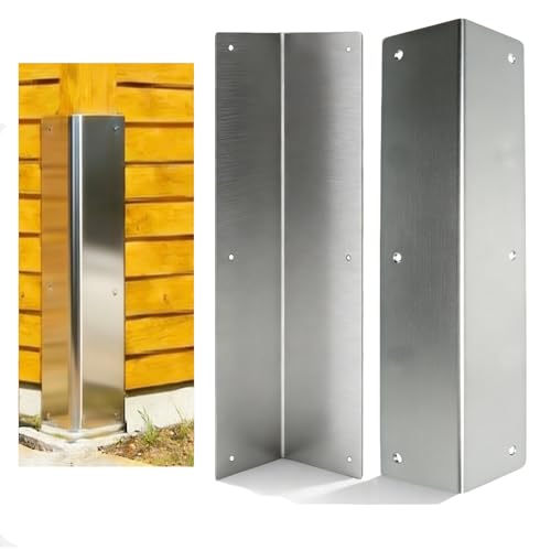 2 Pack Silver Stainless Steel Corner Guards Metal Siding Corner Protector with 89 Angle 3 3/8 x 3 3/8 x 15 3/4 Outdoor Weed Whacker Protection for Exterior Walls Fences Pavilions