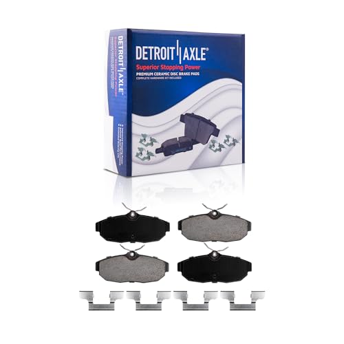 Image of Detroit Axle - Rear Brake Kit for 2005-2011 Ford Mustang Drilled and Slotted Brake Rotors Ceramic Brakes Pads 2006 2007 2008 2009 2010 Replacement: 11.81 inch inch Rear Rotors