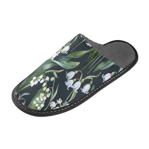 senya Blue Lily Of The Valley Flowers Fuzzy Slippers Soft Home Bedroom Slippers for Women Men House Shoes