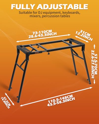 Image of STRICH Collapsible Piano Keyboard Stand - Adjustable and Portable Heavy Duty Music Stand - Fits 54 /61 /88 Key Electric Digital Pianos - Sturdy Musical Keyboard Table