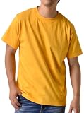 [アルージェ] 半袖Tシャツ メンズ ヘビーウェイト 無地 6.6オンス 6.6oz 度詰め天竺 225g ヘヴィウェイト クルーネック 丸首 厚生地 しっかり 綿 プレミアムコットン / D5P / XL 111ゴールド
