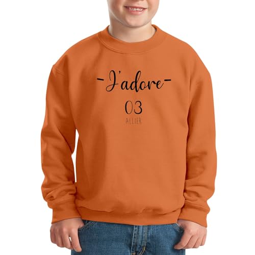 Sweatshirt enfant J'adore 03 Allier idéal pour l'école et les sorties
