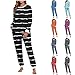 Women's Fuzzy Striped Winter Pajamas Set Long Sleeve Fleece Soft Pjs Top & Pants Sleepwear 2Pcs Lounge Sets with Pockets