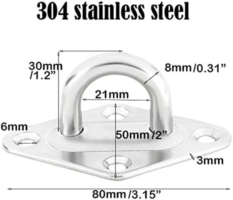 TooTaci Hammock Hanging Kit 1000lb Capacity, 304 Stainless Steel Hammocks, Ceiling Hooks Heavy Duty - Image 3
